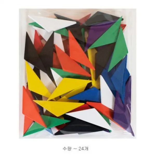 킨더바움 2.5cm7가베 둔각이등변삼각형24개/원목도형, 상세내용표시