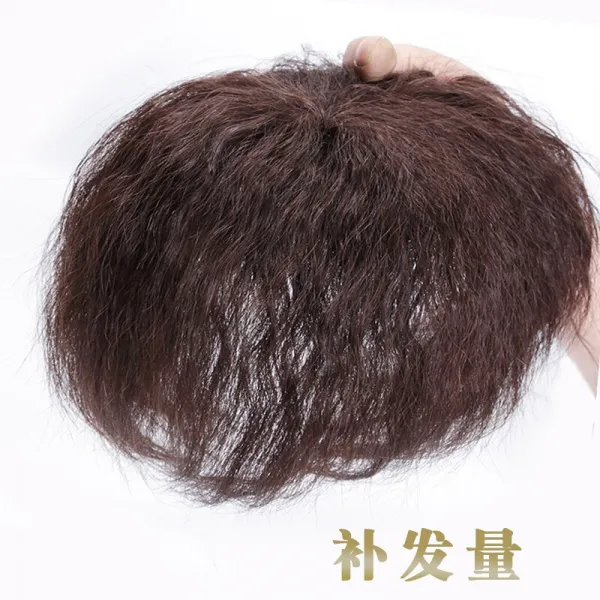 WTB 헤어 헤어 단발 옥수수 파마 헤어 헤어 장년기 엄마 가발 진짜 여성머리 짙은 갈색, 상세페이지 참조, 상세페이지 참조
