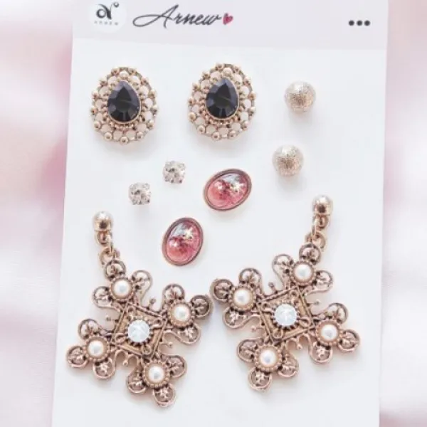  텐바이텐 10피스 엔틱 십자가 귀걸이