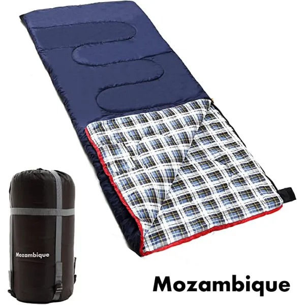 Mozambique (모잠비크) 침낭 슈라 소형 봉투 형 캠프 등산 차안 박 방재 빠는면 연결 가능 [촉감이 좋은 플란넬 원단으로 기분 업]