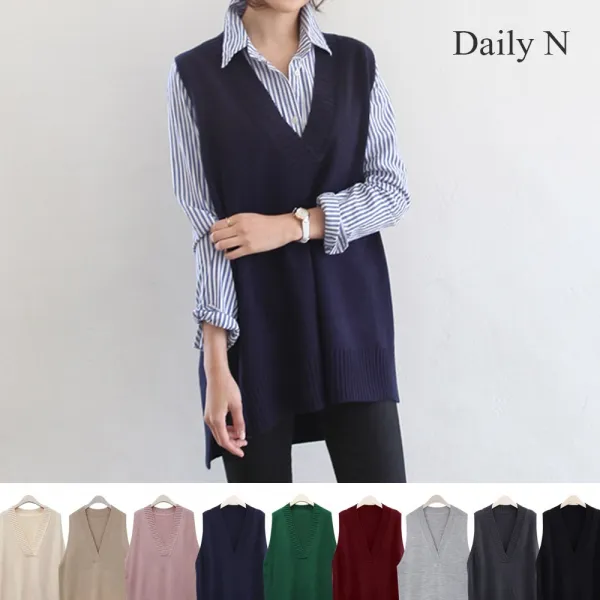 데일리앤 빈터 롱 니트조끼