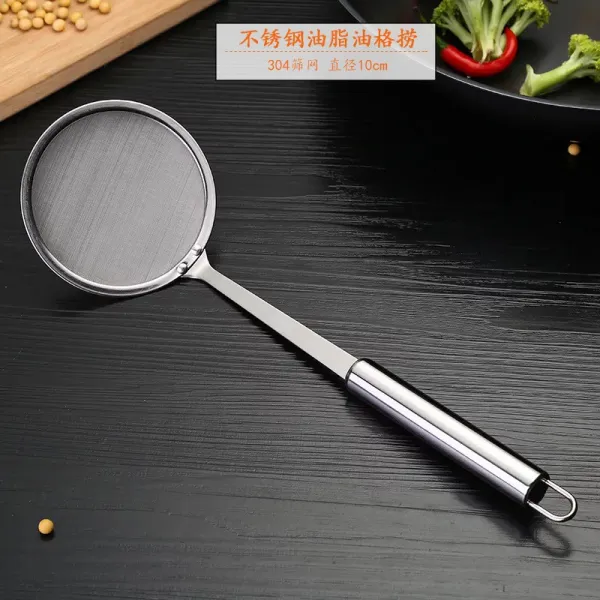 주방 304 스테인리스 스틸 특밀 두유 여과망 스푼 기름기러기 거품유격