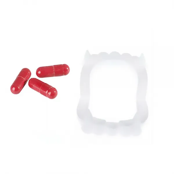 Haomenyi 3 개 / 몫 할로윈 및 만우절 농담 공포 장난 장난감 캡슐 가짜 혈액 알약, Three blood capsules&brace