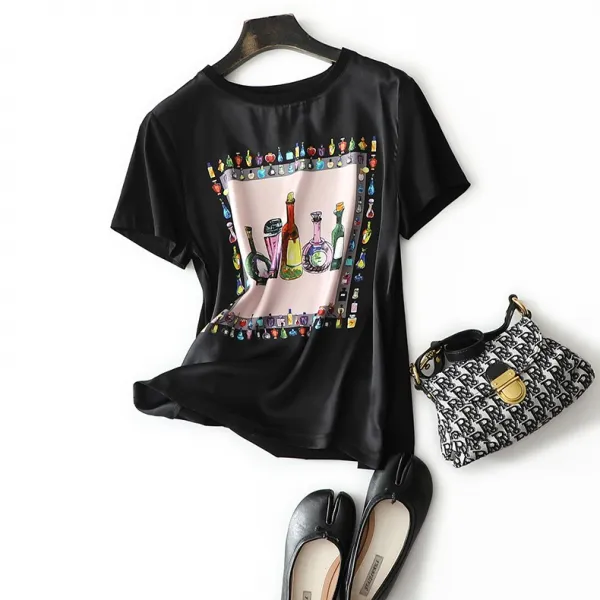 입 쌀 하우스 작업 방 빼앗다 고려함 혼자 고질 플라워 프린트 새틴 실크 면 슬림핏 여성