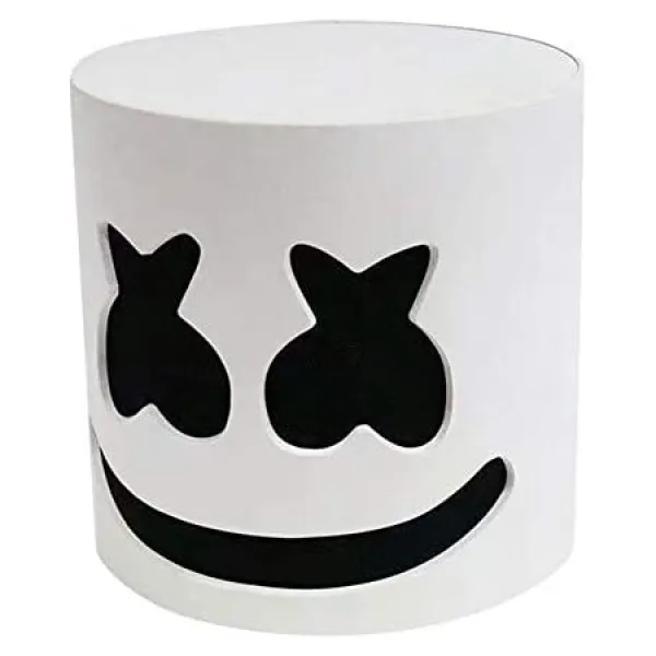 Besline 마슈메로 마스크 marshmello DJ 마스크 음악제 마시마로 마스크 파티 코스프레 상품 DJ 헬멧 의상, White