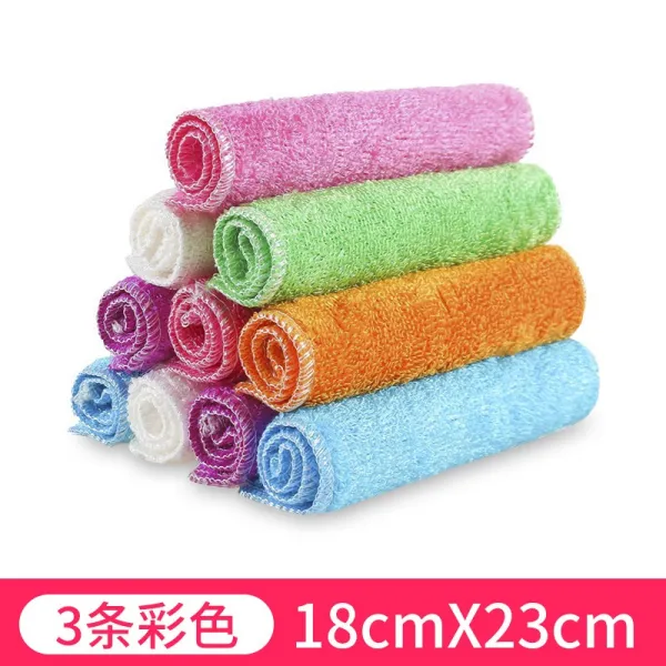 죽섬유 아니 기름 묻히고 설거지 천 집안일 청소 걸레 가정용 주방용품 갈게 오일 수세미 타올 물 빨아먹기 18x23cm컬러 3개