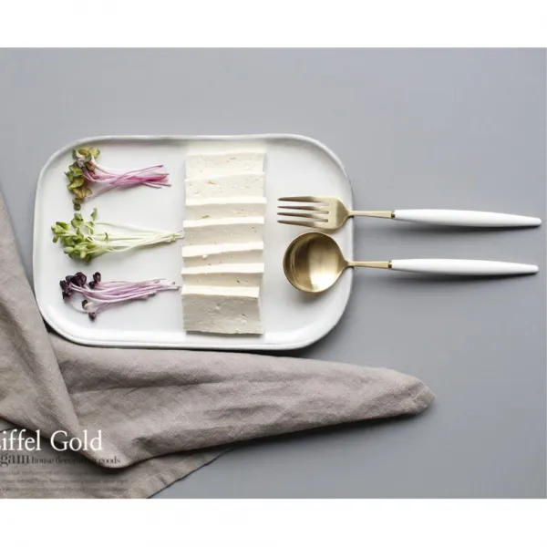 카페 개업준비 모던 골드 디저트 스푼포크 양식포크 디저트스푼 베이비핑크