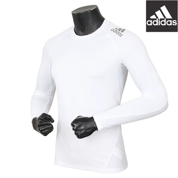 아디다스 테크핏 기능성웨어 운동복 헬스복 알파스킨 스포츠 LS화이트