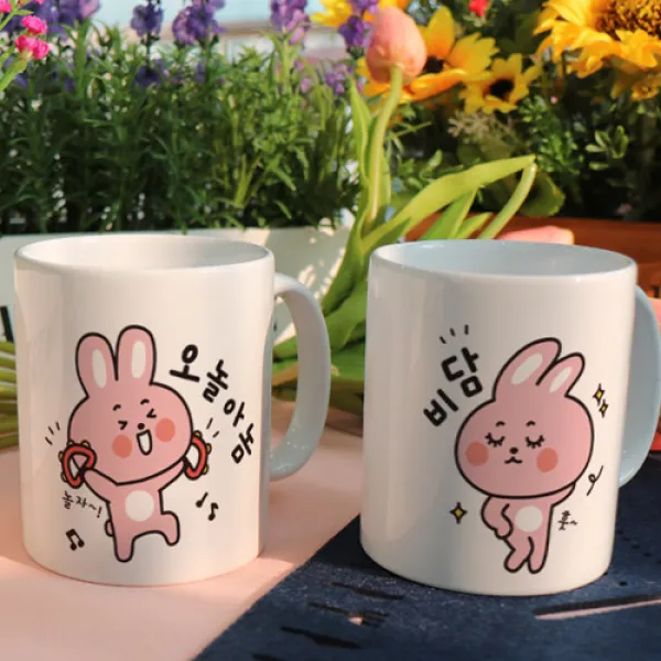 [바보사랑]디자인머그컵2p-토끼의유행어, 1개