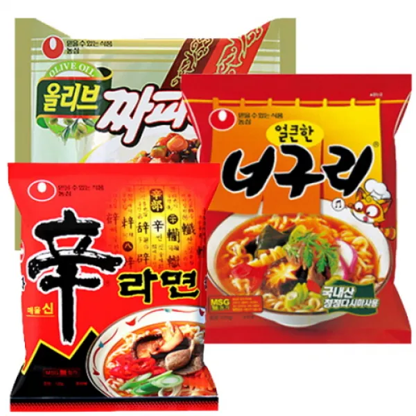 농심 신라면 10개 + 짜파게티 10개 + 얼큰한너구리 10개 봉지라면, 30개