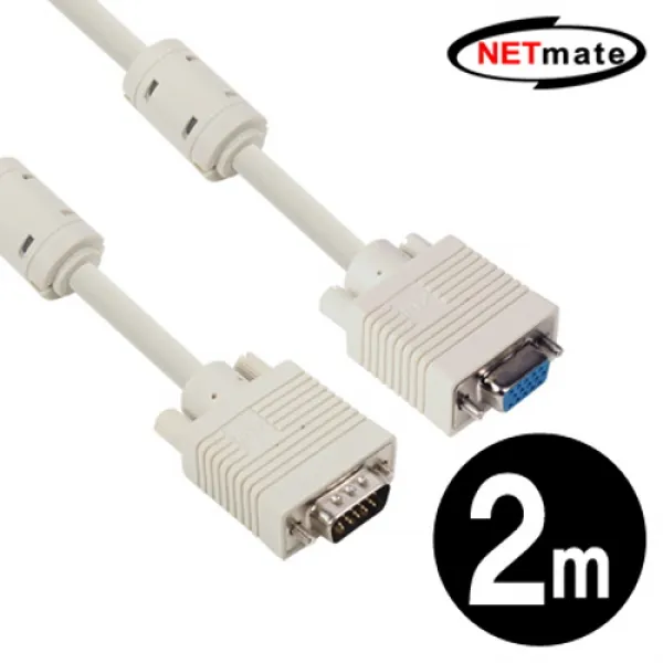 넷메이트 NMC-R20F RGB 모니터 연장 케이블 2m (베이지) 증폭기 마이크케이블 리피터 송수신기 케이블 음향기 모니터 네트워크, 본상품 선택