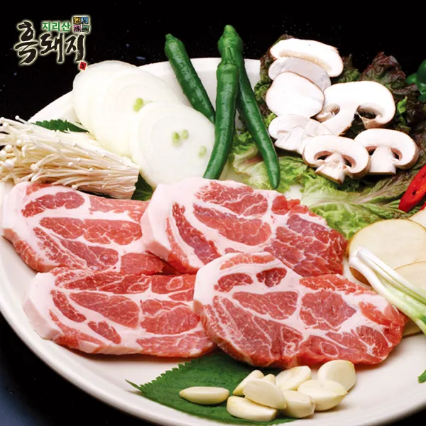 지리산흑돼지 지리산 흑돼지, 목삼겹살500g, 1개