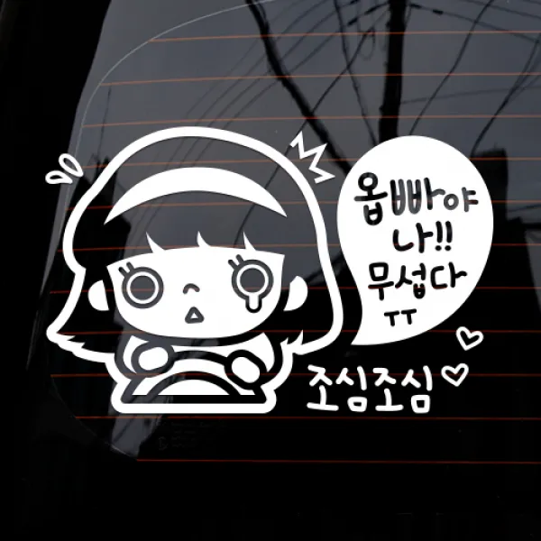 루리앤메리 옵빠야 나 무섭다 112 초보운전 아기가 타고 있어요, 흰색