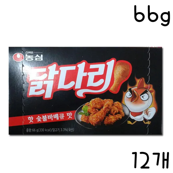 농심닭다리 핫 숯불바베큐 맛 66g 12개