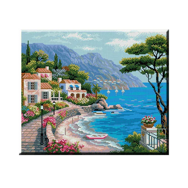 큐브아트 보석십자수 50 x 40cm, 해안풍경, 1개
