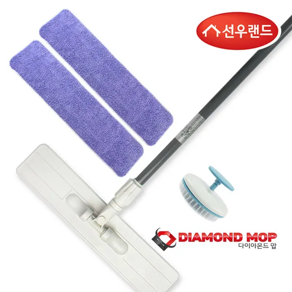 [멸치쇼핑]제3소재 다이아몬드맙 밀대청소기+리필패드2매+세척솔1개, 단품