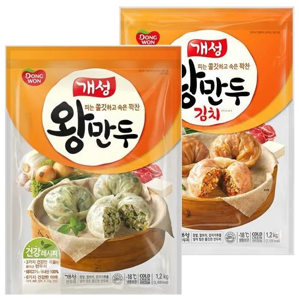 개성 동원 개성왕만두 왕만두+김치왕만두1820g, 2개