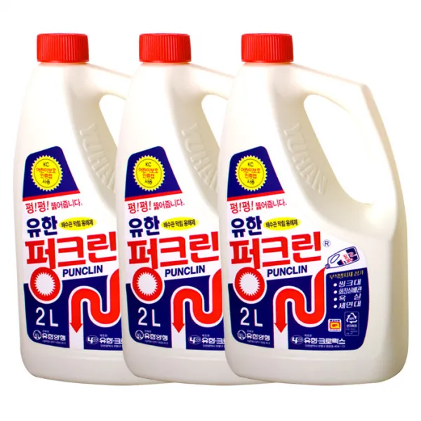 유한락스 펑크린 배수구세정제 2l 3개