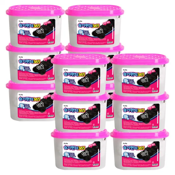 지라이프 습기펀치365 참숯 제습제 본품 12개