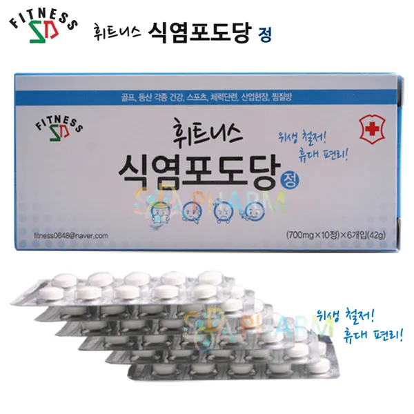 휘트니스 식염포도당 기타간식, 7g, 10정 x 6개입