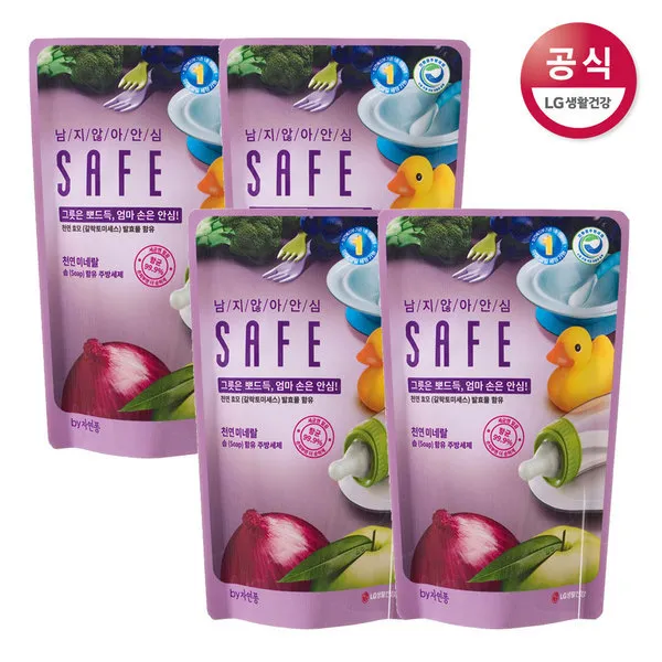 세이프 천연 미네랄 주방세제 리필형 580ml 4개