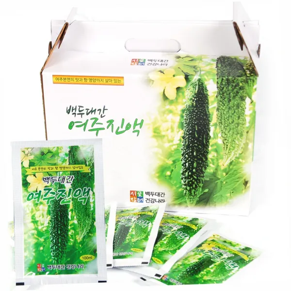 산들팜 여주즙 100ml 50팩, 사은품 여주환