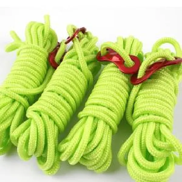  Dwr 형광 가이로프 3mx4set 캠핑타프 텐트로프 타프줄 휴대용로프 캠핑가이로프