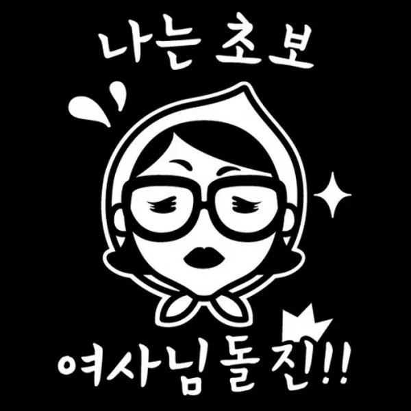 센스만점 자동차스티커 모음 (주유구 스티커 포함), 030_나는초보여사님 돌진(화이트), 1개