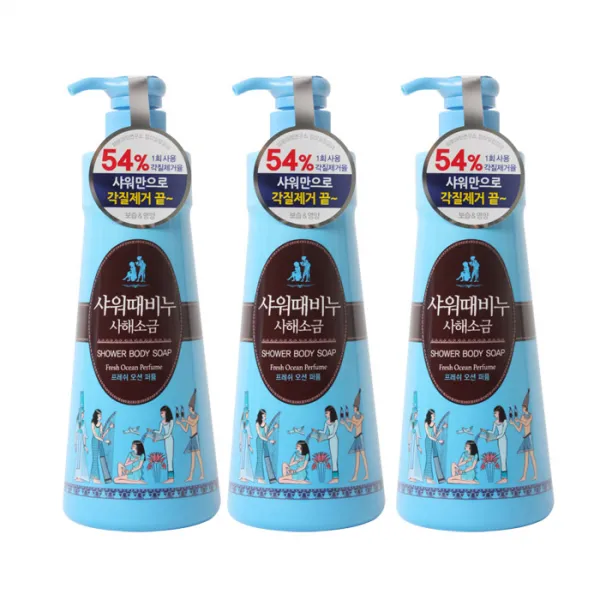 무궁화 샤워 때비누 사해소금, 900ml, 3개