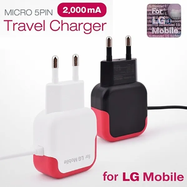 for LG mobile 2A 마이크로5핀 가정용충전기, 블랙