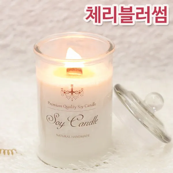 비단장이 프리미엄 아로마 소이캔들 원형기둥, 체리블러썸, 포장안함/우드심지, 150ml