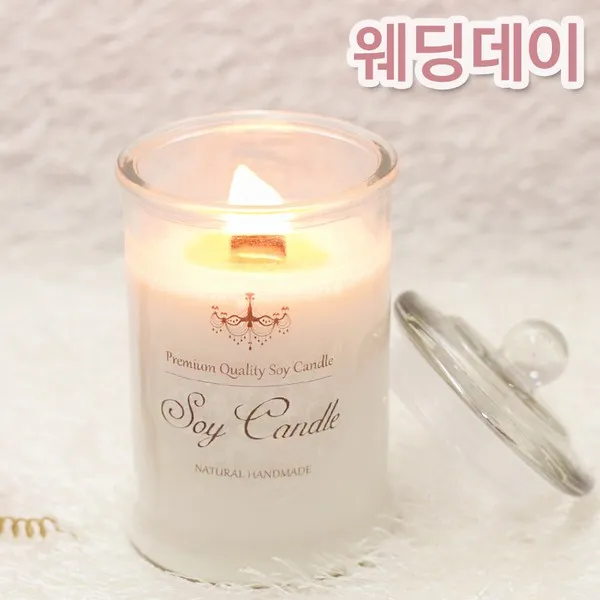 비단장이 프리미엄 아로마 소이캔들 원형기둥, 웨딩데이, 포장안함/우드심지, 150ml