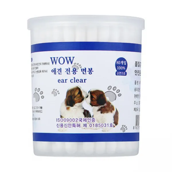 와우 애견전용 면봉 80p 면100%/귀관리/강아지귀