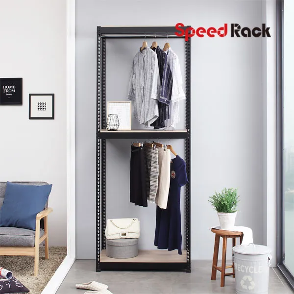 스피드랙 더 행거 3단 행거봉 2개 800 X 400 X 2100 Mm 블랙