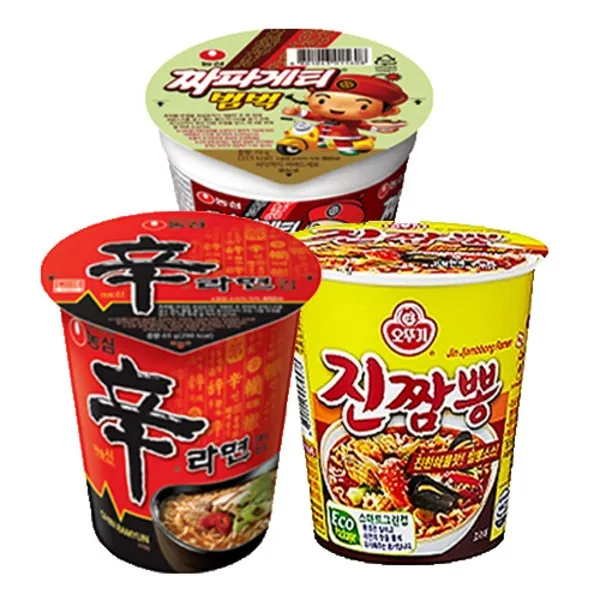 컵라면 신라면+짜파게티범벅+진짬뽕 소컵 6입 3종세트, 18개
