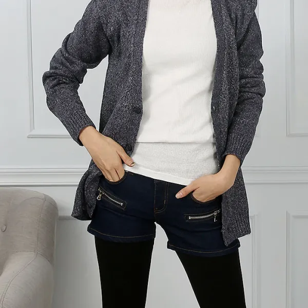 턴키 여성용 Fw 562 데님지퍼숏 반바지