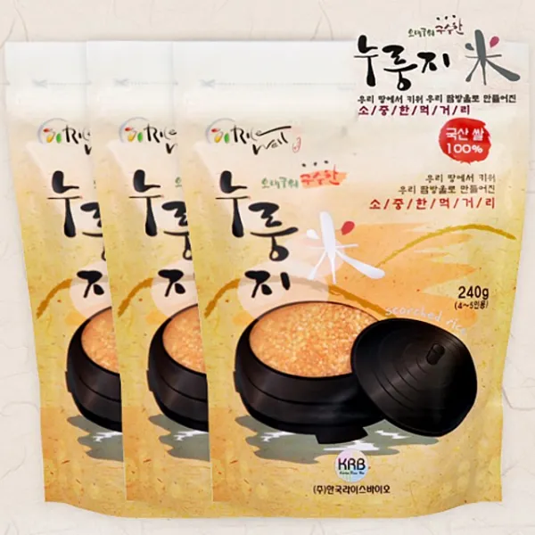 [라이스웰] 구수한 가마솥누룽지(240gx3개/개당 4~5인용), 본상품선택, 3개