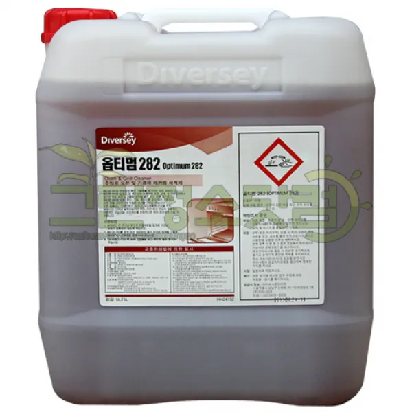 옵티멈282 18.75l 강력기름때 찌든기름때제거제 청소약품 주방오븐후드 후황 강력기름때제거제 청소세제 기름때닦는약품 1개