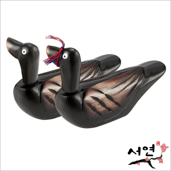 흑기러기 대/목공예기러기/암 수 한쌍 26cm