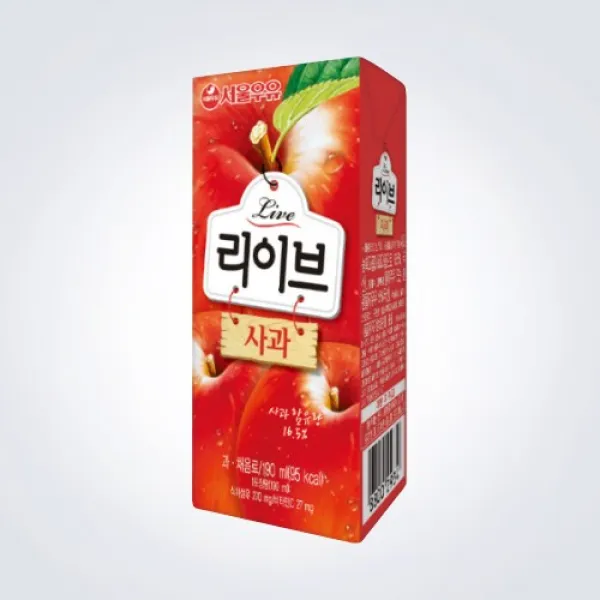 서울우유 리이브사과190mlx48팩(안전박스포장, 190ml, 48개