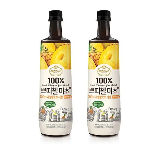 쁘띠첼미초 CJ 파인애플 900ml 기타건강즙, 2개묶음