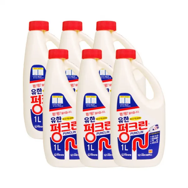 유한락스 펑크린 배수구세정제 1l 6개