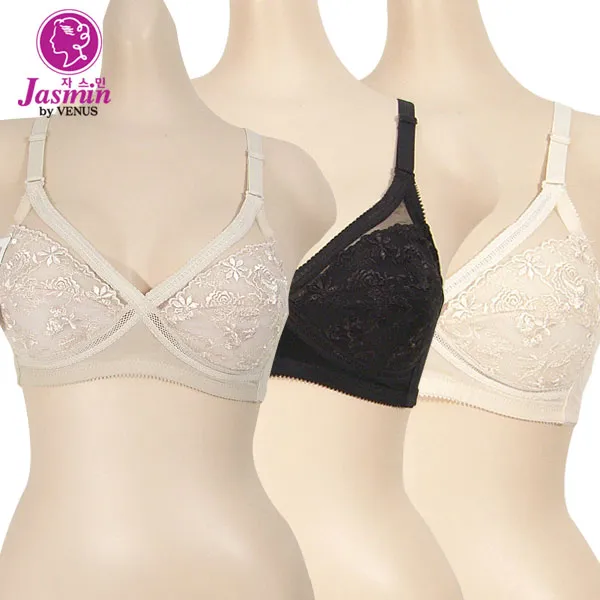 비너스자스민 A컵 홑겹레이스 노와이어브라 Jbr_0912 홑겹 브라