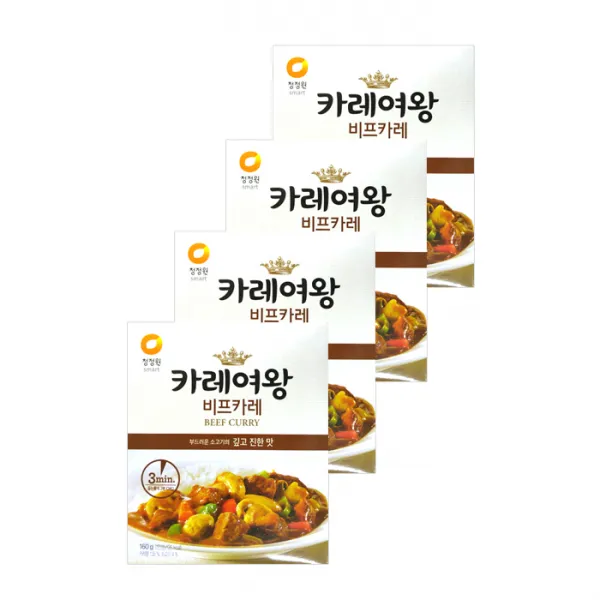 청정원 카레여왕 비프카레, 160g, 4개
