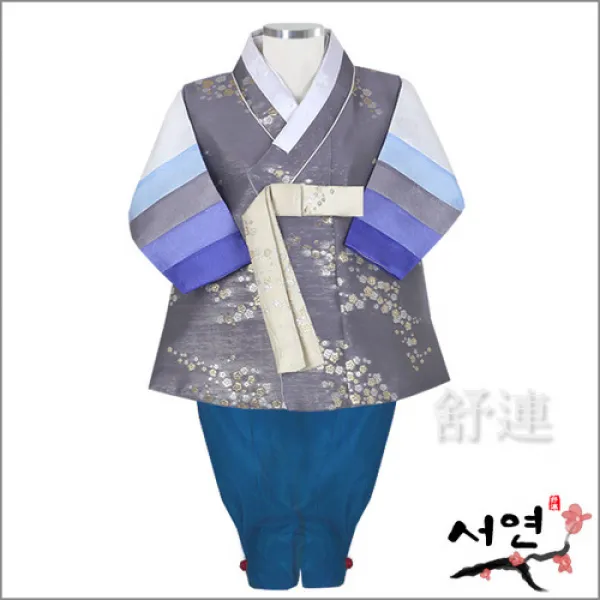 서연한복 남아한복_HJ2004_바론회색사동베자_돌~10세