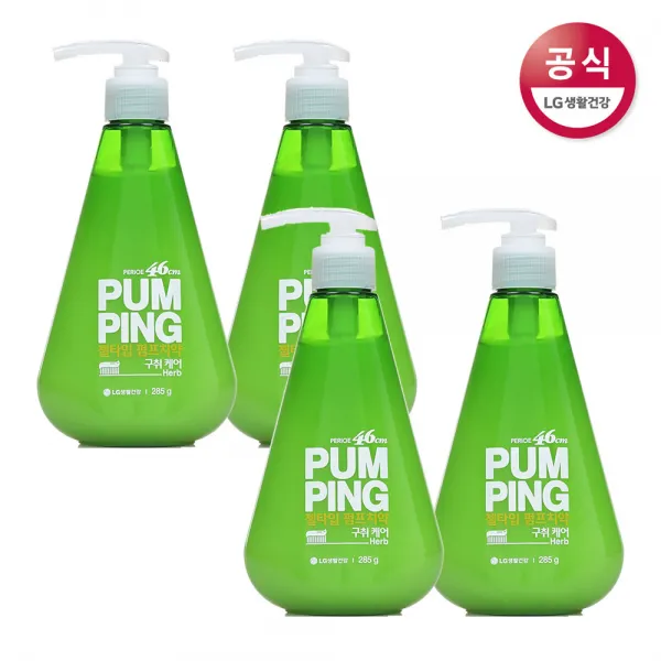 페리오 46cm 펌핑 젤타입 펌프치약 구취케어, 285g, 4개