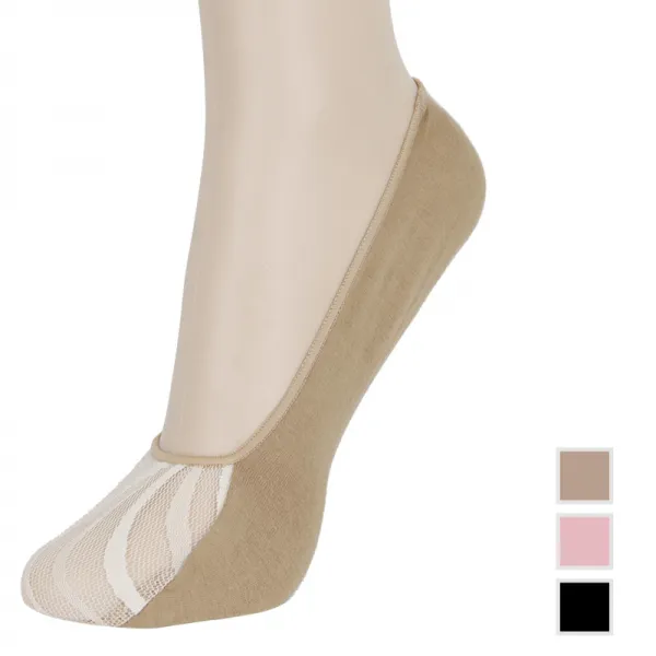  Byc 앞코 물결 망사 여성 페이크 삭스 덧신 Bcs8330 