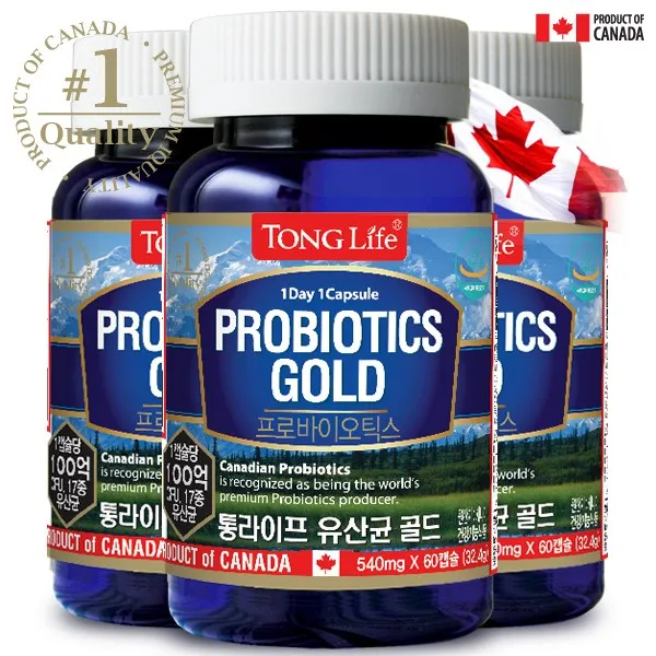 Canada 캐나다정품 통라이프-유산균300억투입- 프로바이오틱스골드300억투입-유산균100억-2개월-배변활동원활도움, 1병