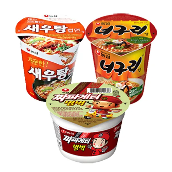 농심 새우탕+짜파게티범벅+너구리 소컵 6입 3종세트, 18개