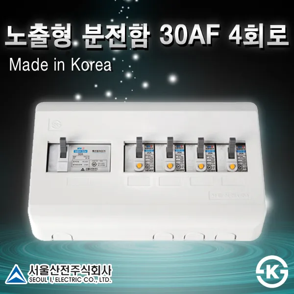 서울산전 30A 50A 주택용분전반 국내산 두꺼비집 누전 배선 차단기 배전판, [선택10] 노출형 30AF 4회로